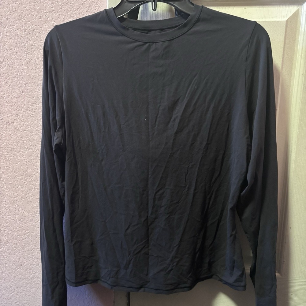 SKIMS Fits Everybody Long Sleeve T-Shirt S Graphite Black Stretch